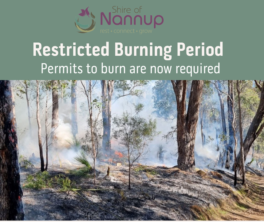 Photo: RESTRICTED BURNING PERIOD - PERMITS REQUIRED