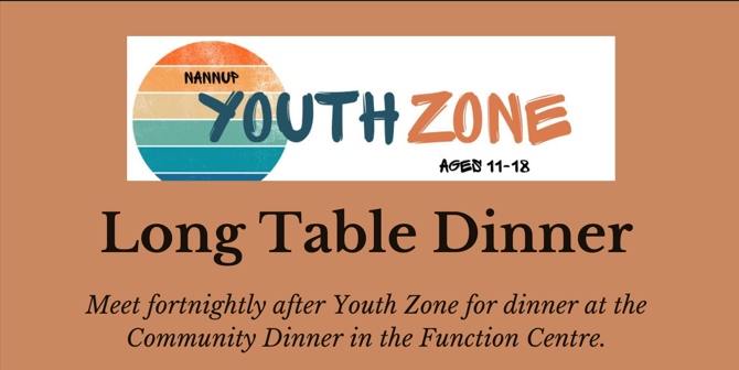 YOUTH ZONE - LONG TABLE DINNER