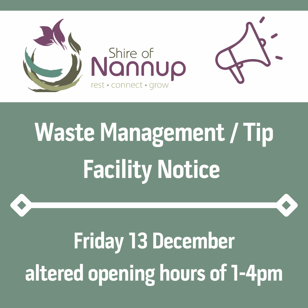 Waste Facility opening hours alteration for Friday 13 December