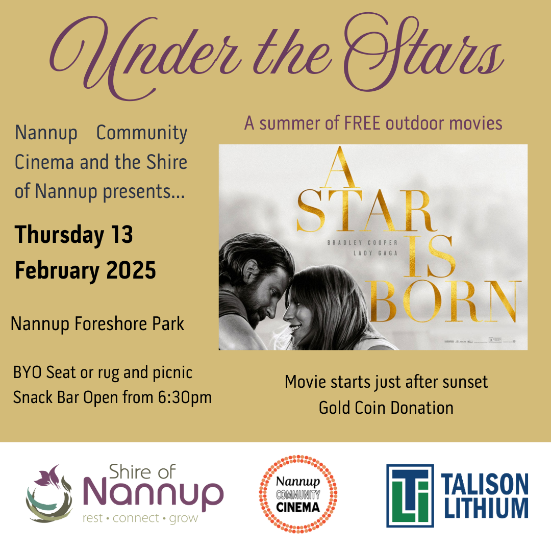 Last FREE Outdoor Movie at Nannup Foreshore Park for this Summer!