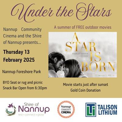 Image: Last FREE Outdoor Movie at Nannup Foreshore Park for this Summer!